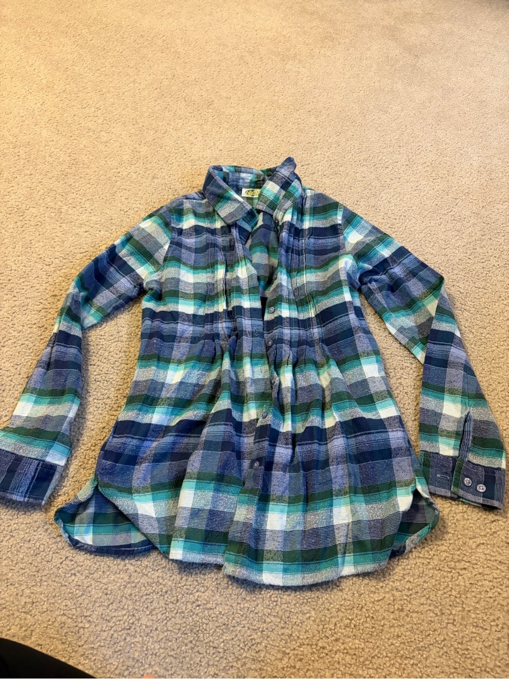 Plaid Button-Down Shirt in Blue & Green - Casual Men's Shirt